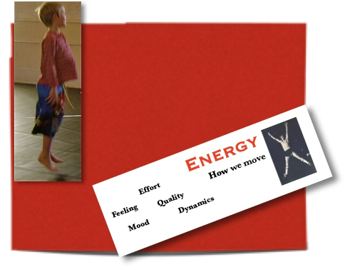 Energy dance element collage with a child moving